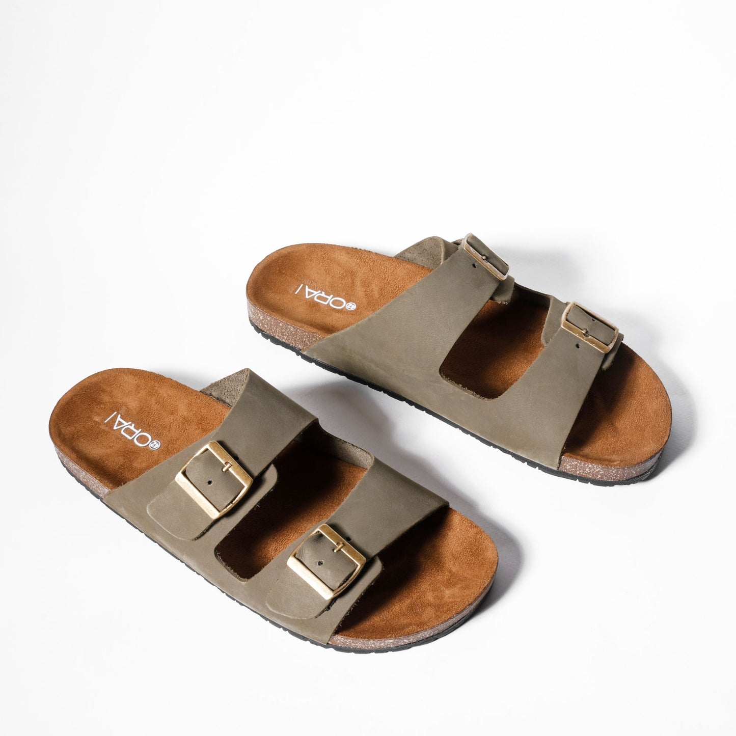OLIVE Double Buckle Slides
