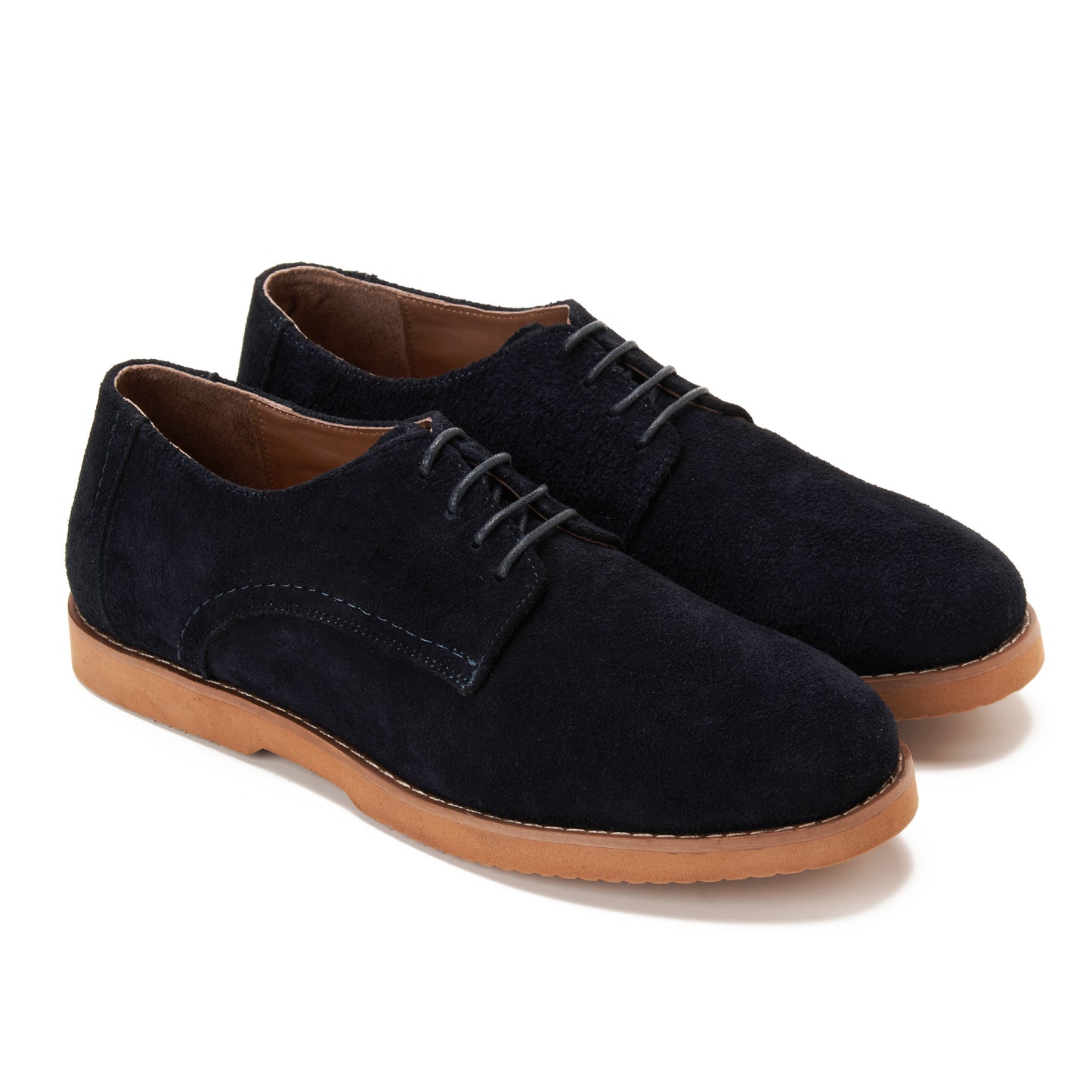 Split Suede Derby Shoes Navy Blue