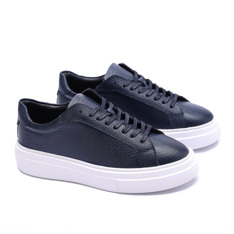 Essential Leather Trainer - Navy