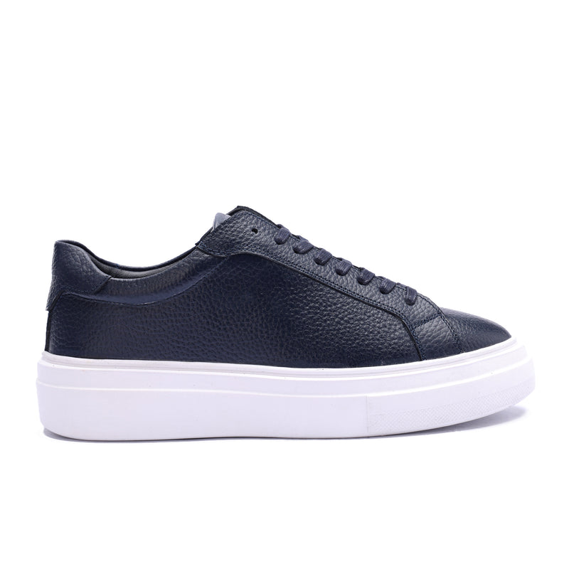 Essential Leather Trainer - Navy