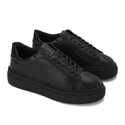 Essential Leather Trainer - All Black