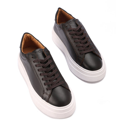 Essential Leather Trainer - Dark Brown