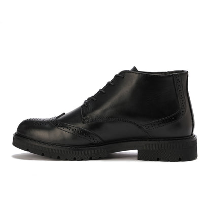 Black leather Brogue boot