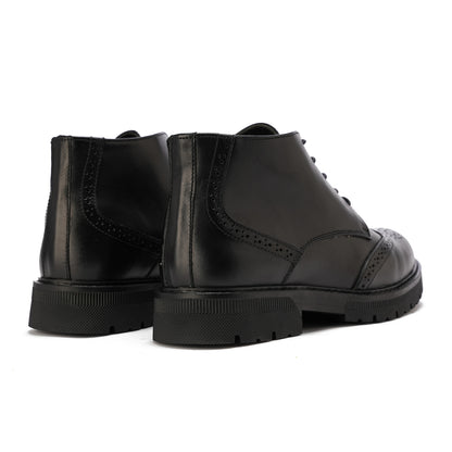 Black leather Brogue boot