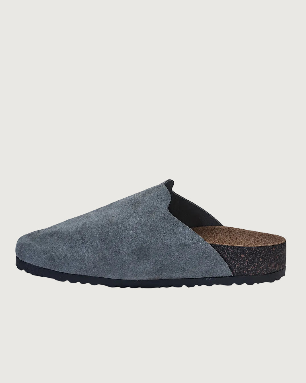 Split suede grey clogs