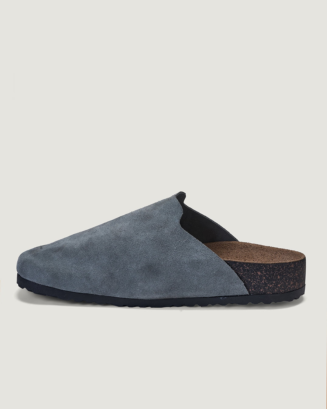 Split suede grey clogs