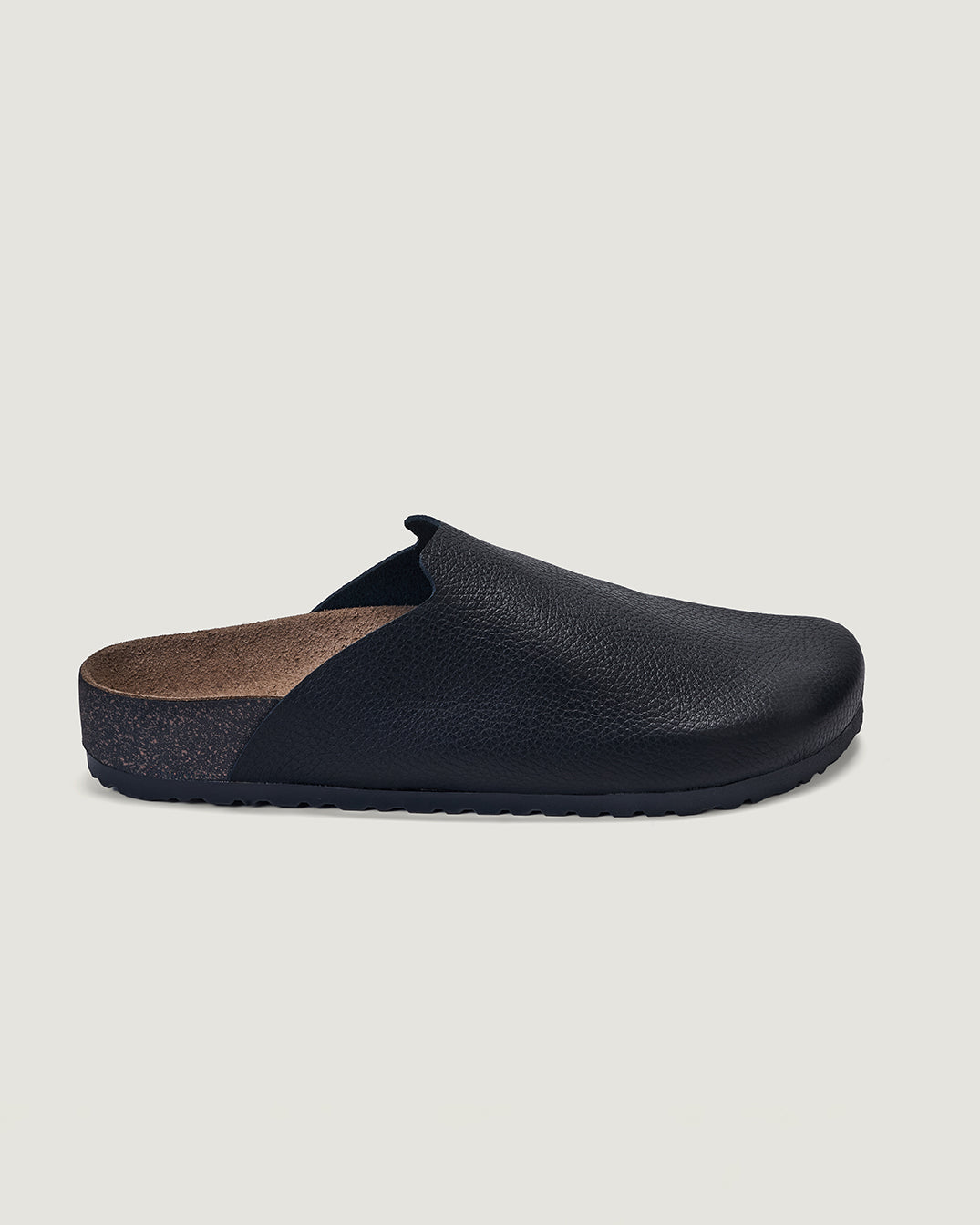 black leather clogs