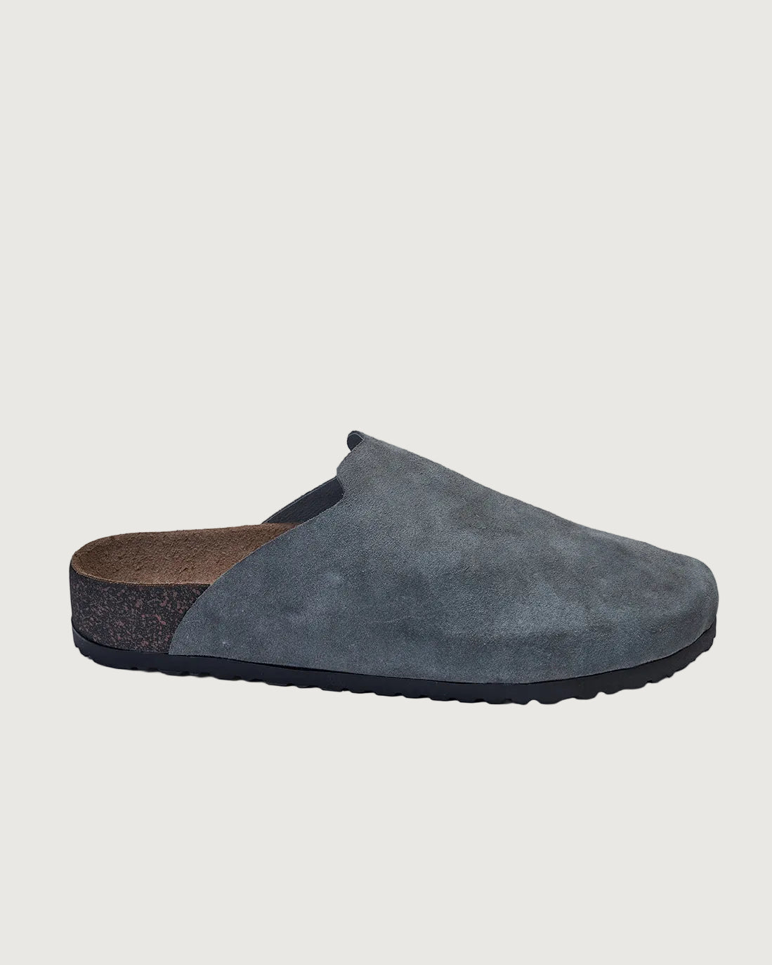 Split suede grey clogs