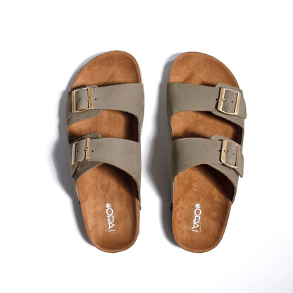 OLIVE Double Buckle Slides