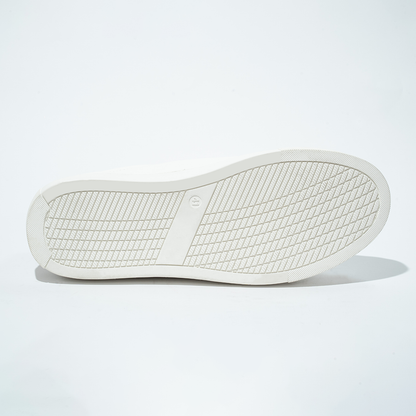Pure White Plain Lace up Sneakers