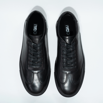 Black Plain Lace Up Sneakers